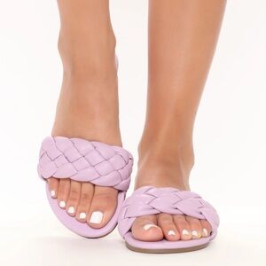 Lavender Braid Slides